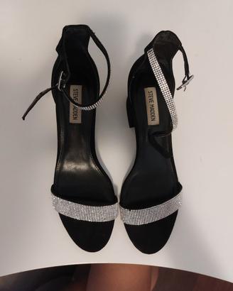 Sandali con tacco largo e strass STEVE MADDEN neri