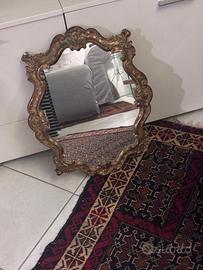 Specchio vintage sagomato in legno Dorato Barocco/