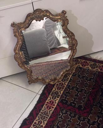 Specchio vintage sagomato in legno Dorato Barocco/