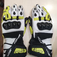 Guanti MTECH CEE pelle NERO / BIANCO / GIALLO FLUO