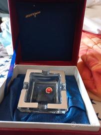 3posacenere in cristallo e argento nuovi