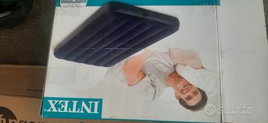 Coppia materassini gonfiabili velluto blu e pompa