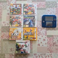 Nintendo 2DS Blu trasparente + Bundle di Giochi
