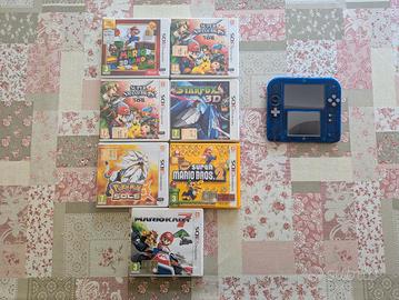 Nintendo 2DS Blu trasparente + Bundle di Giochi