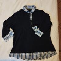 Maglietta blu manica tre quarti, tg 48