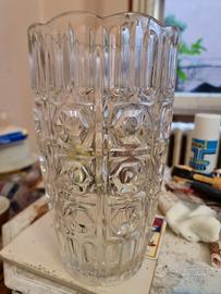 Vaso in cristallo vintage, vaso in vetr