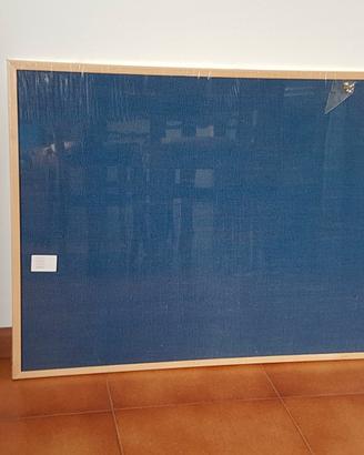 Lavagna 80x60 incorniciata stoffa color avio