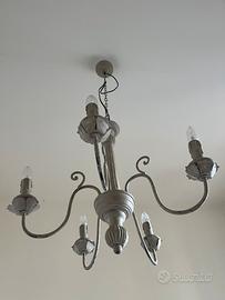 Lampadario in ferro battoto grigio (prov VA)