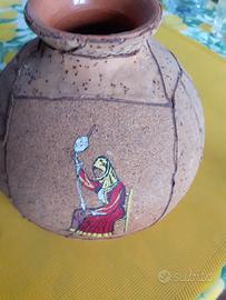 Vaso in terracotta rivestito in sughero