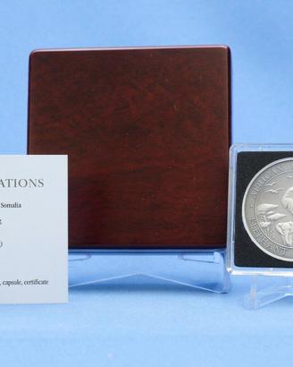 Somalia 1 OZ 999 ARGENTO 100 SH. African Wildlife