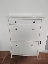 Scarpiera a due scomparti bianca ikea