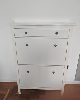 Scarpiera a due scomparti bianca ikea