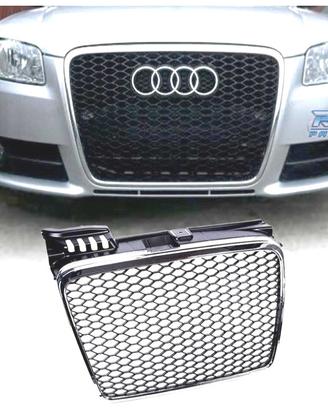 GRIGLIA AUDI A4 B7 04-07 LOOK RS CROMATO NERO