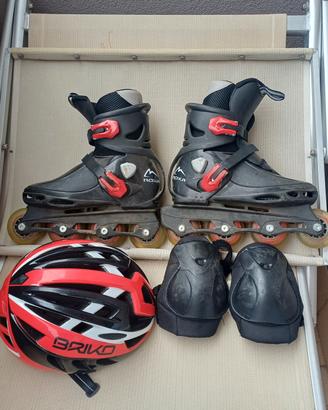 pattini in linea bimbo  e bimba completi di tutto