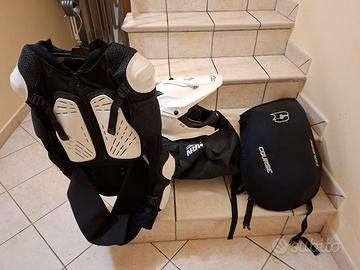 kit protezioni  motocross/enduro e casco Nolan N53