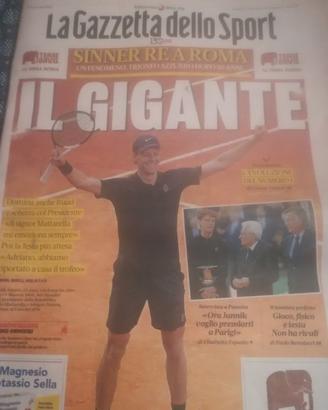 La Gazzetta dello Sport: Jannik Sinner Re a Roma