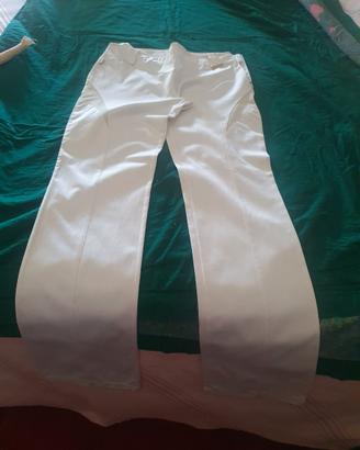 pantalone bianco raso