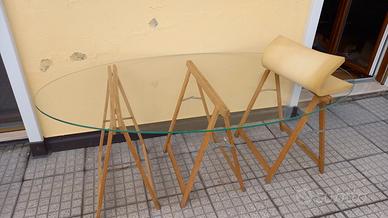 TAVOLO (solo vetro) ELLISSE 2X1m