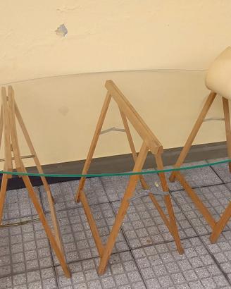 TAVOLO (solo vetro) ELLISSE 2X1m