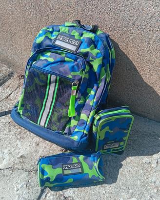 Zaino Seven con astuccio a tre zip e bustina seben