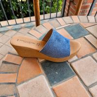 ciabattone donna zeppa jeans n.40