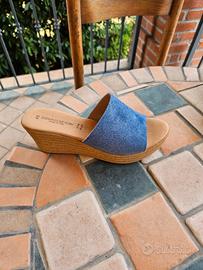 ciabattone donna zeppa jeans n.40