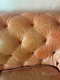 Chesterfield vero cuoio 3 posti