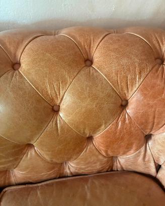 Chesterfield vero cuoio 3 posti
