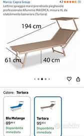 Coppia lettini prendisole mai utilizzati