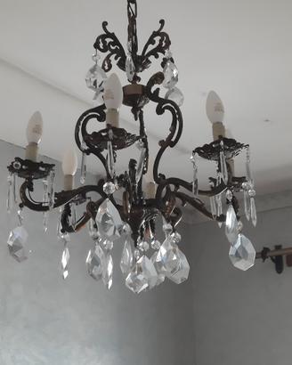 lampadario in cristallo di svarovski e abat jour