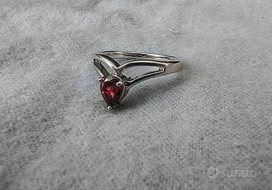 Anello in Argento 925 platinato e Zircone 0.975ct