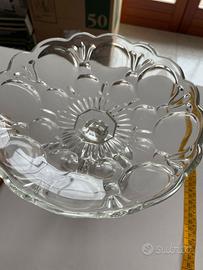 Alzata Vintage in Vetro Pressato - Base Esagonale