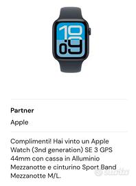 Apple Watch (3rd Generation) SE 3 GPS 44mm - Nuovo