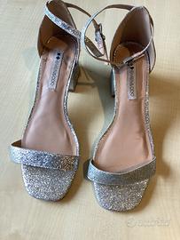 Sandaletto glitter argentato