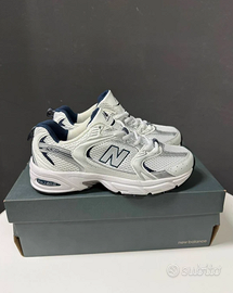 New Balance 530 White Silver Navy 38.5