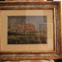 Quadro Olio su tela – Peschi in fiore.