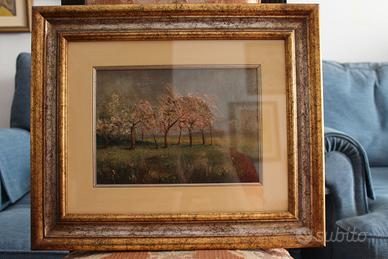 Quadro Olio su tela – Peschi in fiore.