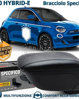Bracciolo Per Fiat 500E SPECIFICO PELLE-PU Nera