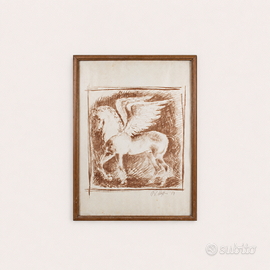 Litografia Cavallo Alato di Peter Hoffer, 1957