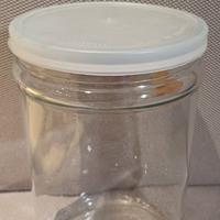 Vaso contenitore cilindrico in vetro trasparente 