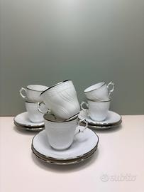 6 tazze da  caffè Vecchio Ginori filo platino
