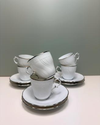6 tazze da  caffè Vecchio Ginori filo platino