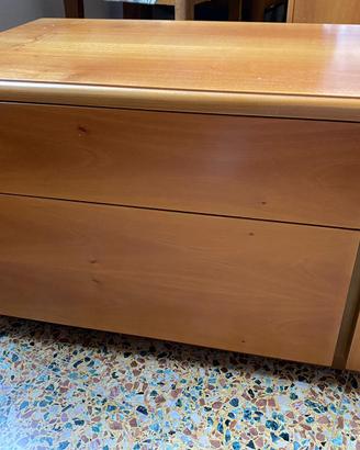 Comodino Comodini 2 cassetti legno ciliegio chiaro