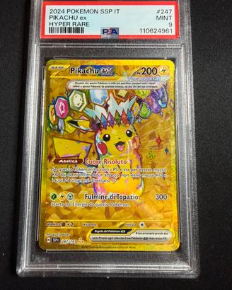 Pikachu gold scintille folgoranti PSA 9