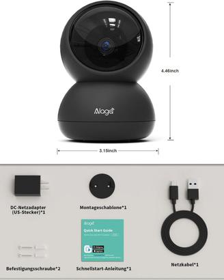 Videocamera Sorveglianza Alaga 3K Nera