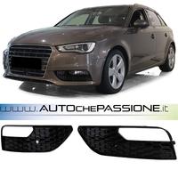 Coppia griglie fendinebbia nere lucide per Audi A3