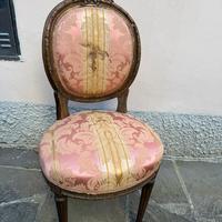 Piccola poltroncina / sedia antica imbottita legno