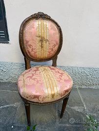 Piccola poltroncina / sedia antica imbottita legno