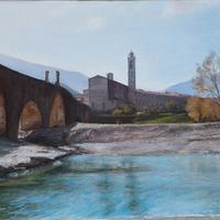 dipinto ad olio su tela   pittore Cavaleri Ilario 