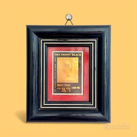 🖼️ Francobollo "The Penny Black" in Oro 22k in Co